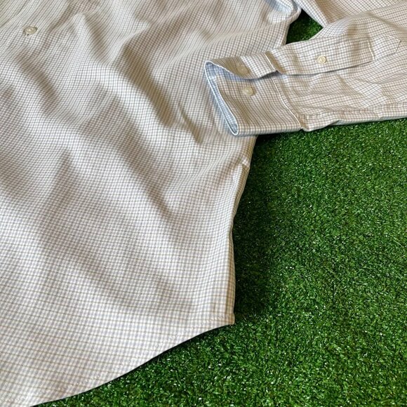 Doc & Amelia by Cintas Long Sleeve Button Down Blue Grey Plaid Shirt Size M - Picture 3 of 11